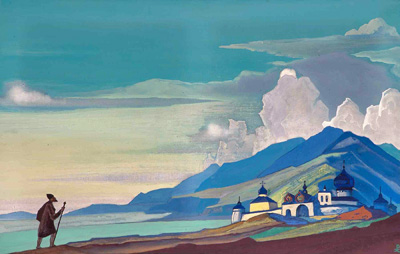 Картина Н.К.Рериха «Странник Светлого Града». 1933 г.