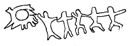 Схемы картины Н.К.Рериха «Знаки Гэсэра» – ритуальный танец перед солнечным символическим знаком. Фрагмент